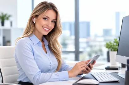 Especialista de atención al cliente lista para ayudarte